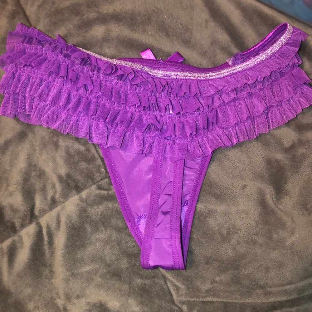Purple Ruffle Thong - Picture 2 of 2
